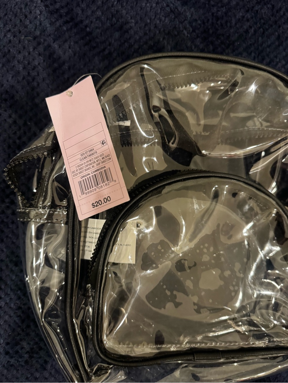 NWT wild fable Clear Mini Backpack with Black Trim - Picture 2 of 4